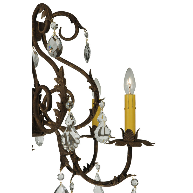 Bronze Mini 5-Light Candle Chandelier with Crystal Accents