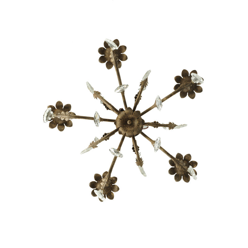 Bronze Mini 5-Light Candle Chandelier with Crystal Accents
