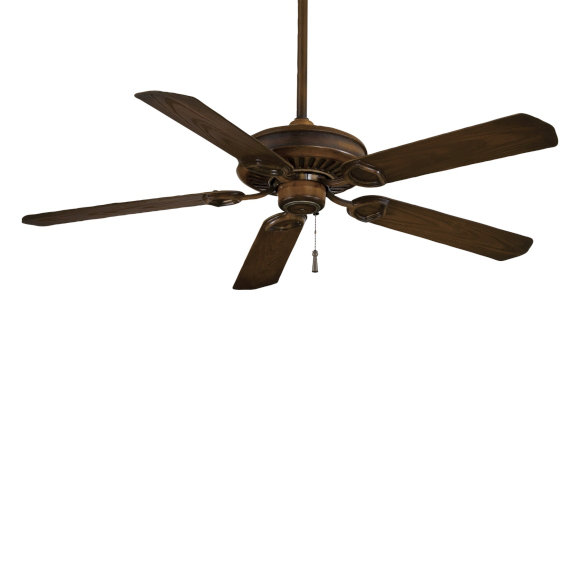 54" Oil Rubbed Bronze and Dark Maple 5-Blade Ceiling Fan with Pull Chain