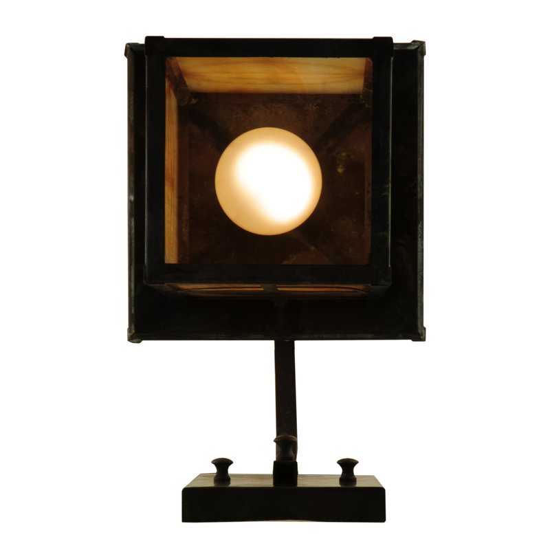 Seneca Bronze 1-Light Curved Arm Sconce with Mission Arts & Crafts Design