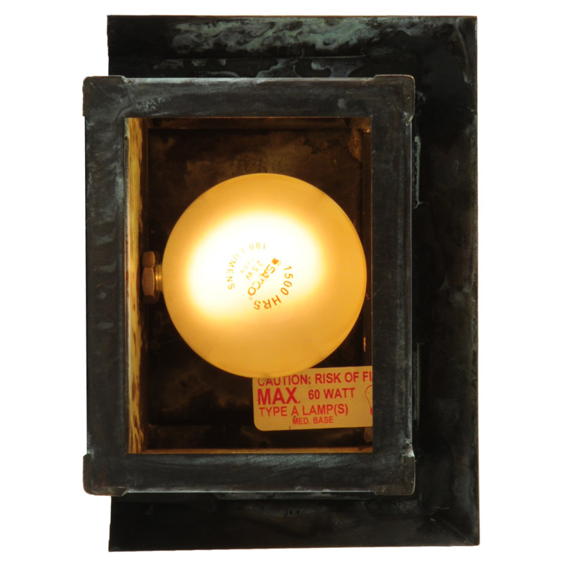 Rustic Brass 1-Light Direct Wired Electric Sconce