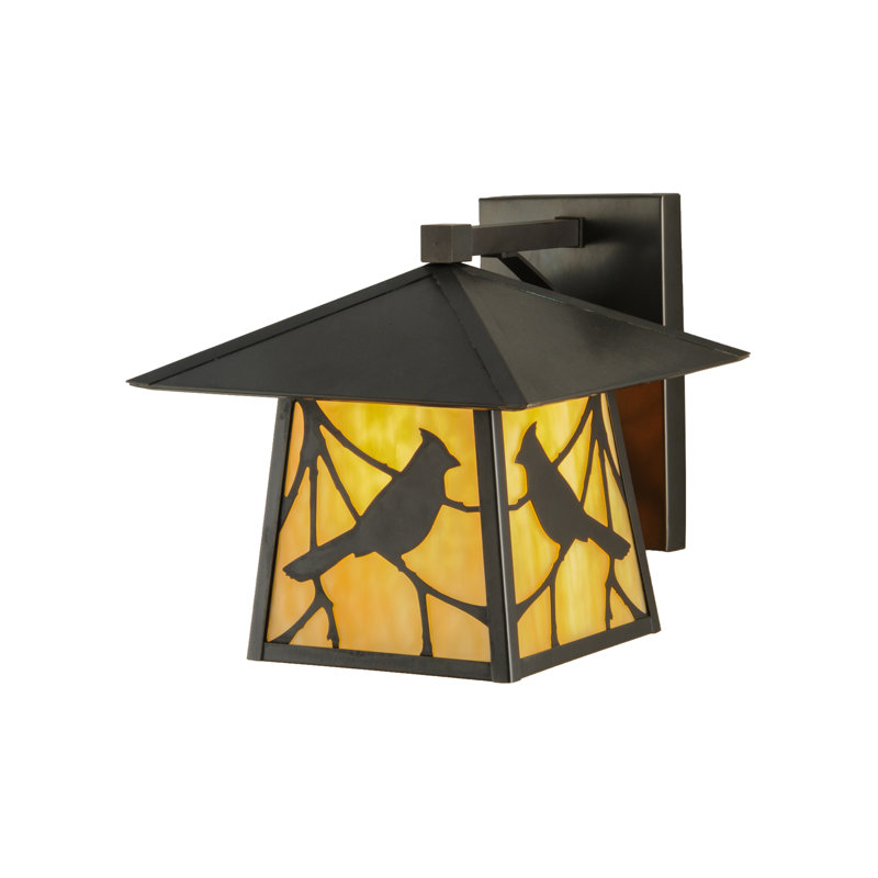 Brown Energy Star Direct Wired Lantern Wall Sconce
