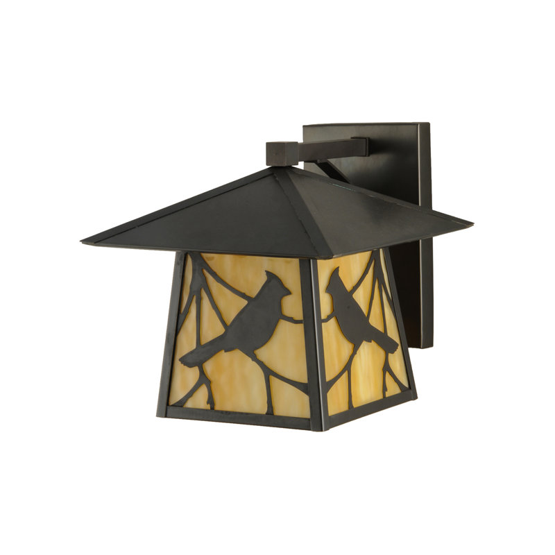 Brown Energy Star Direct Wired Lantern Wall Sconce