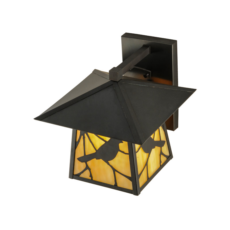 Brown Energy Star Direct Wired Lantern Wall Sconce