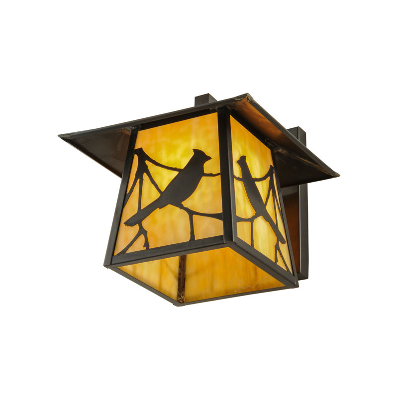 Brown Energy Star Direct Wired Lantern Wall Sconce