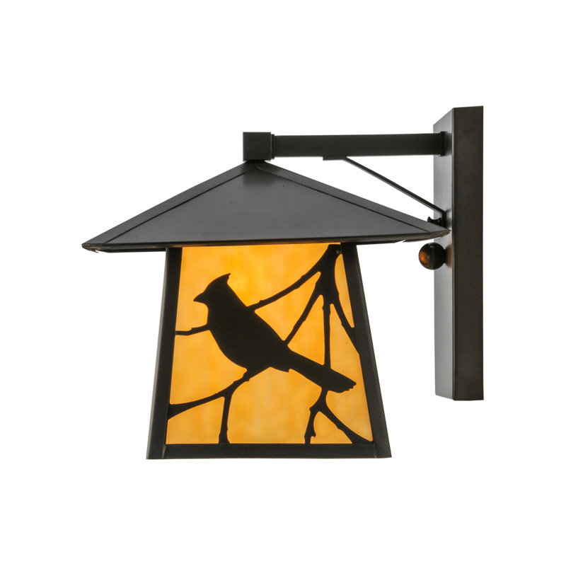 Brown Energy Star Direct Wired Lantern Wall Sconce