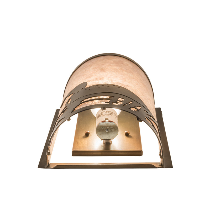 Antique Copper Loon Lakeside 12'' Outdoor Sconce with Silver Mica Shade