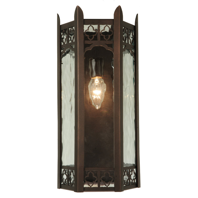 Heavenly Glow Mahogany Bronze 1-Light Sconce with Clear Water Glass