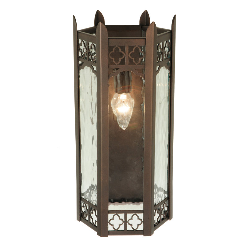 Heavenly Glow Mahogany Bronze 1-Light Sconce with Clear Water Glass