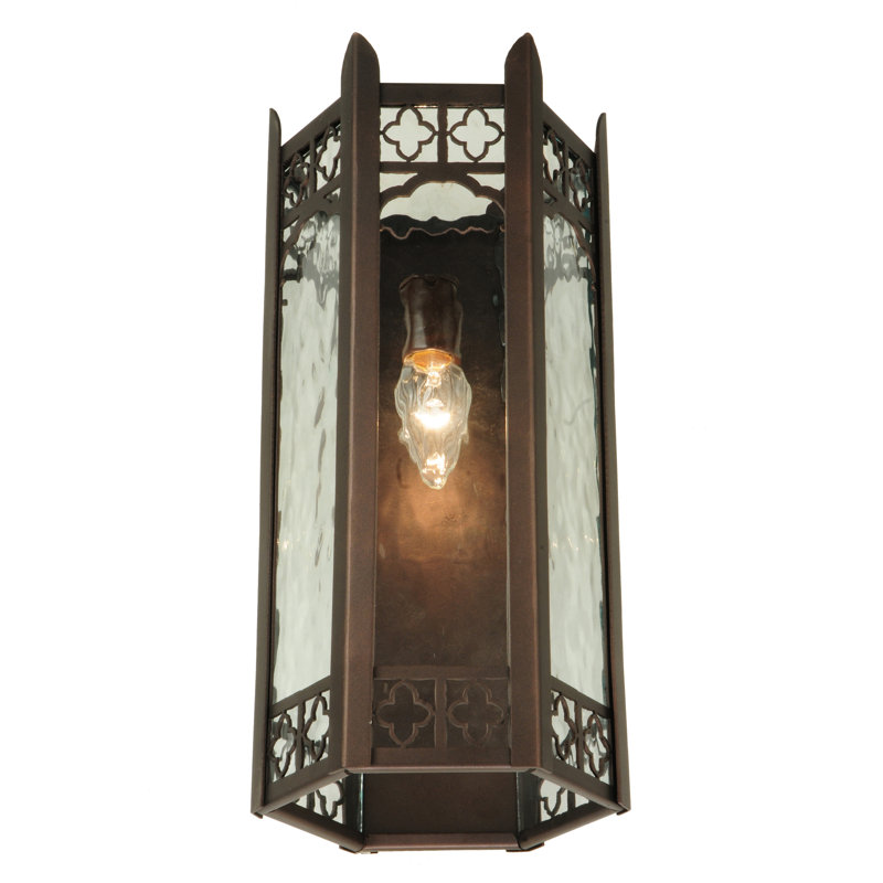 Heavenly Glow Mahogany Bronze 1-Light Sconce with Clear Water Glass