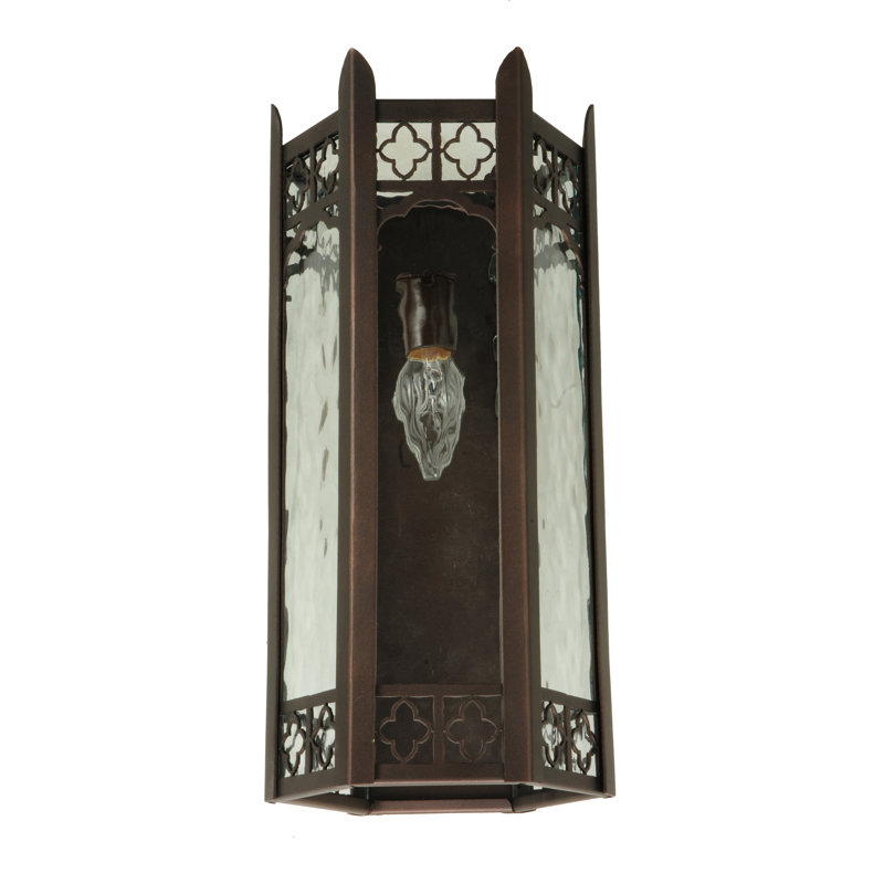 Heavenly Glow Mahogany Bronze 1-Light Sconce with Clear Water Glass