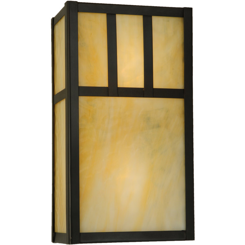 Amber and Brown 2-Light Mission Wall Sconce