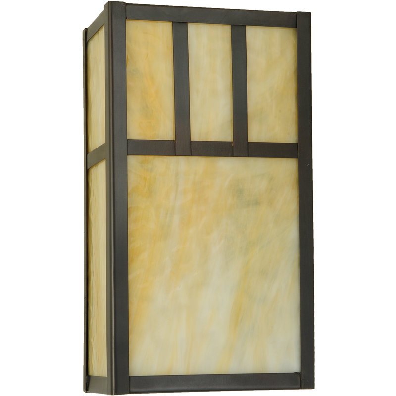Amber and Brown 2-Light Mission Wall Sconce