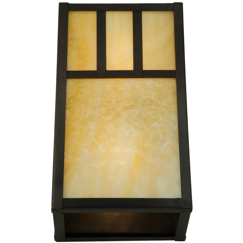 Amber and Brown 2-Light Mission Wall Sconce