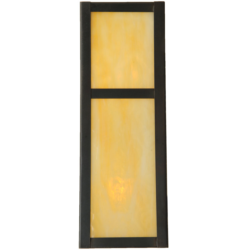 Amber and Brown 2-Light Mission Wall Sconce