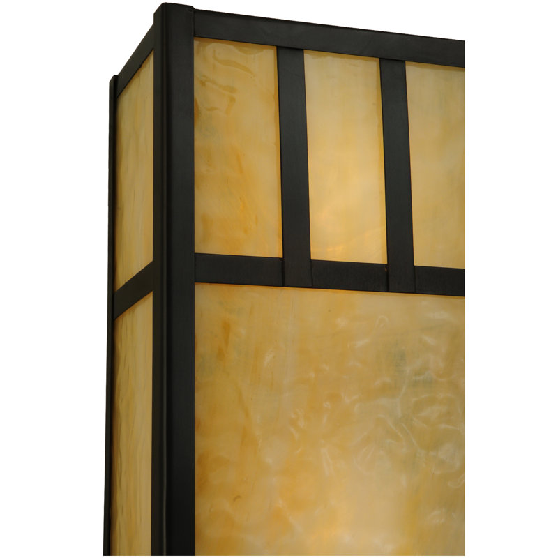 Amber and Brown 2-Light Mission Wall Sconce