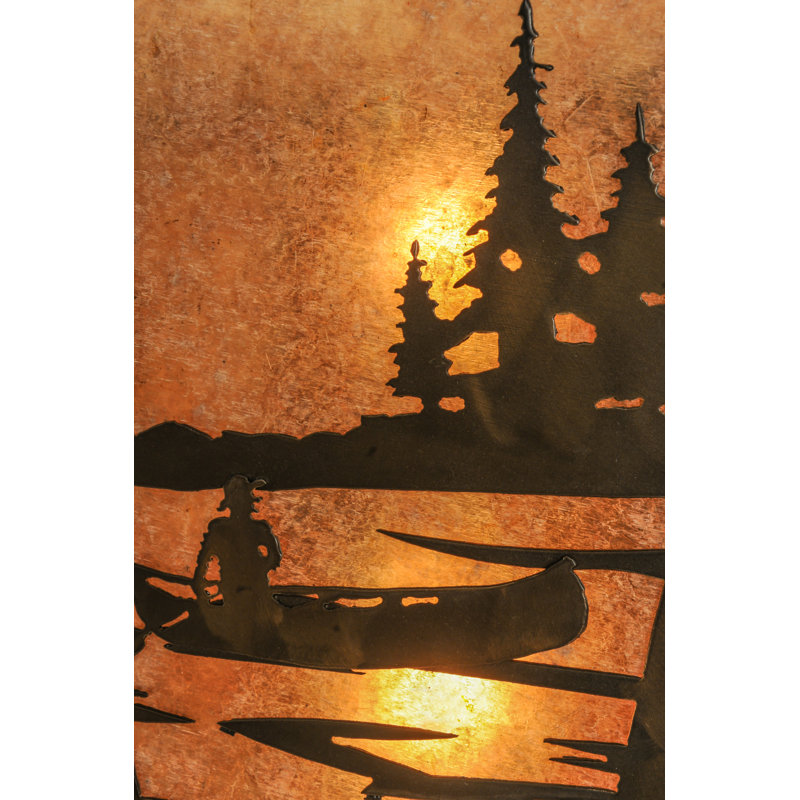 Antique Copper Canoe Lake Wall Sconce