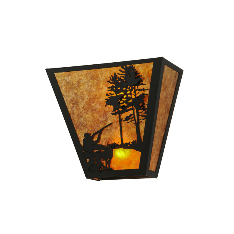 Quail Hunter 13" Black and Bronze Rustic Wall Sconce