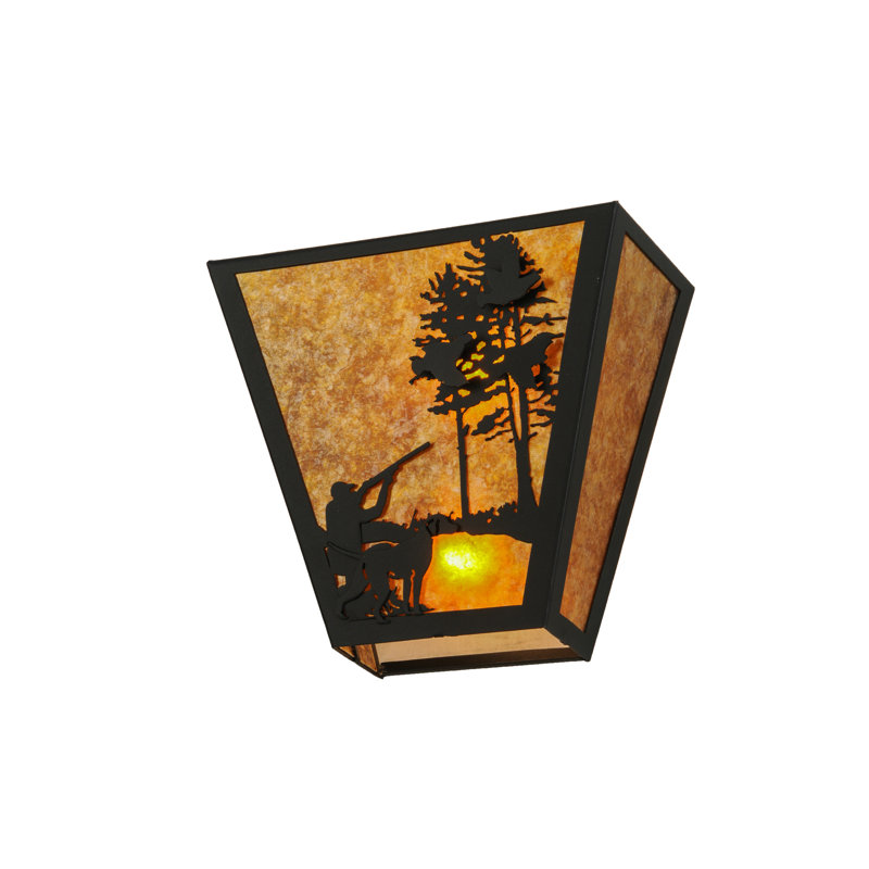 Quail Hunter 13" Black and Bronze Rustic Wall Sconce