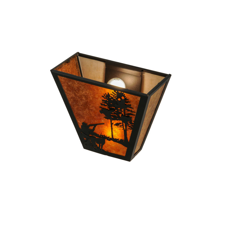 Quail Hunter 13" Black and Bronze Rustic Wall Sconce