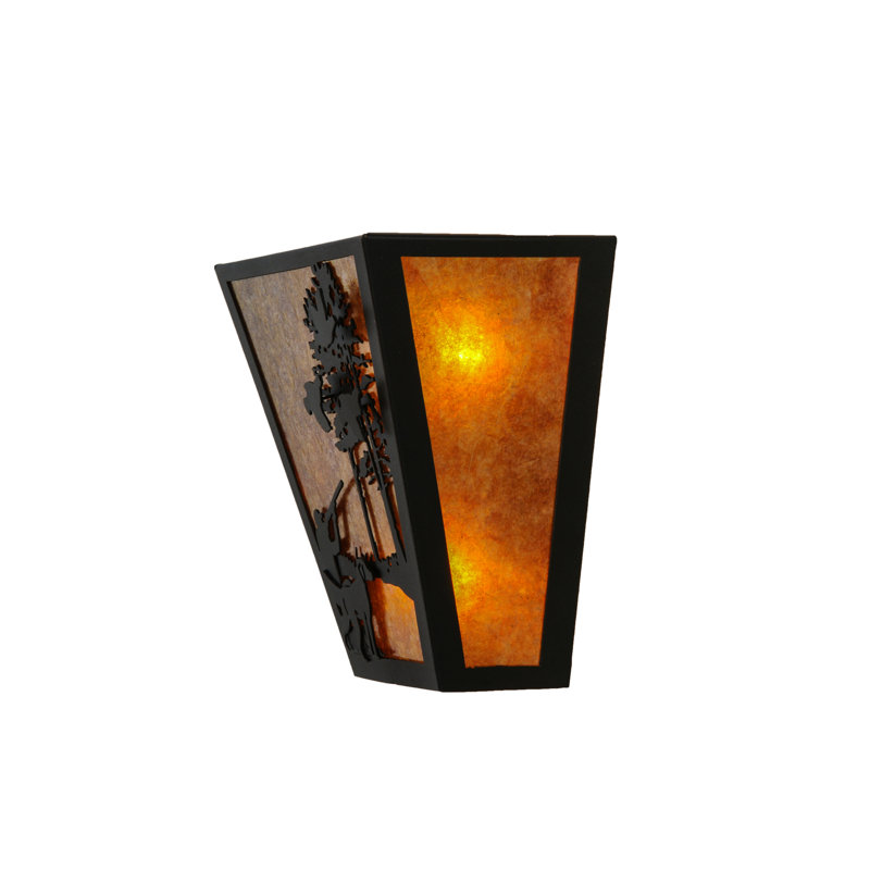 Quail Hunter 13" Black and Bronze Rustic Wall Sconce