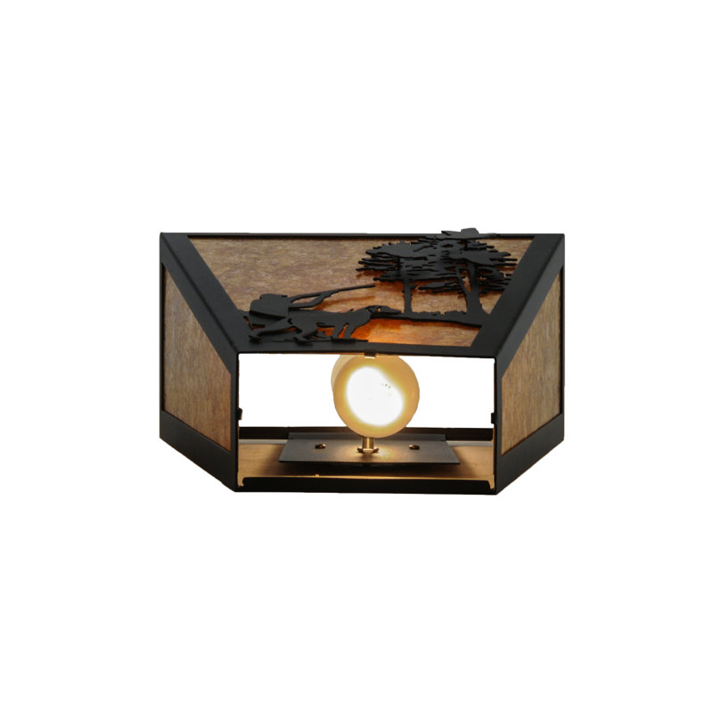 Quail Hunter 13" Black and Bronze Rustic Wall Sconce