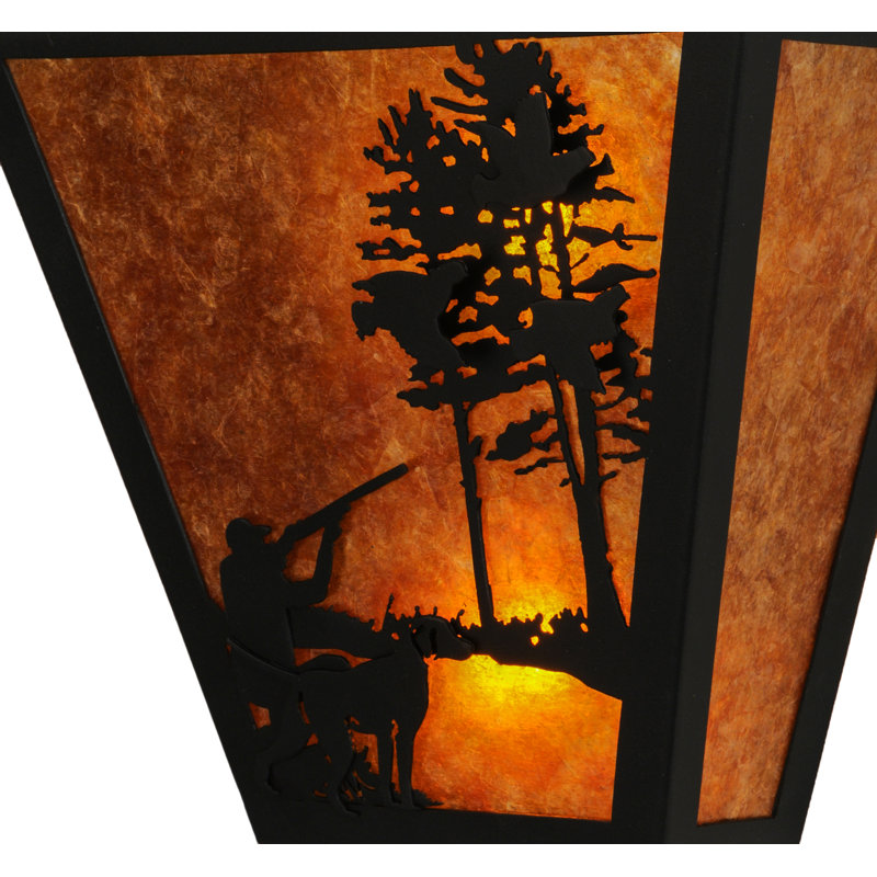 Quail Hunter 13" Black and Bronze Rustic Wall Sconce