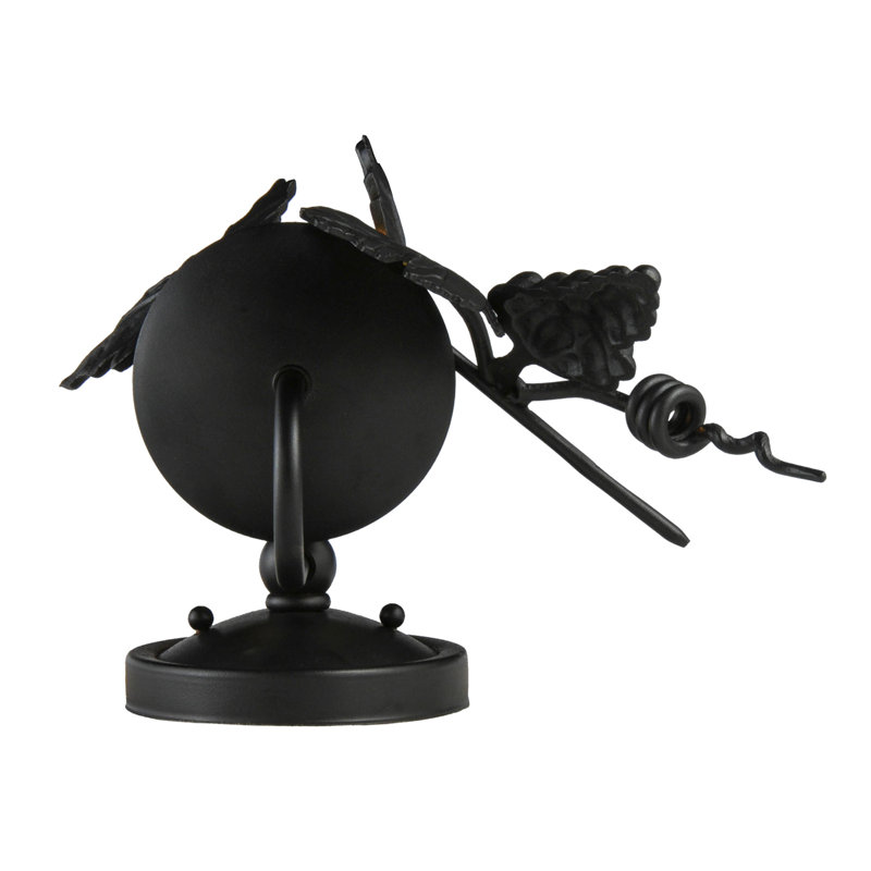 Tuscan Vineyard Black 1-Light Wine Bottle Wall Sconce