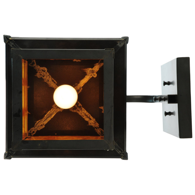 Seneca Black Energy Star 1-Light Outdoor Lantern Wall Sconce