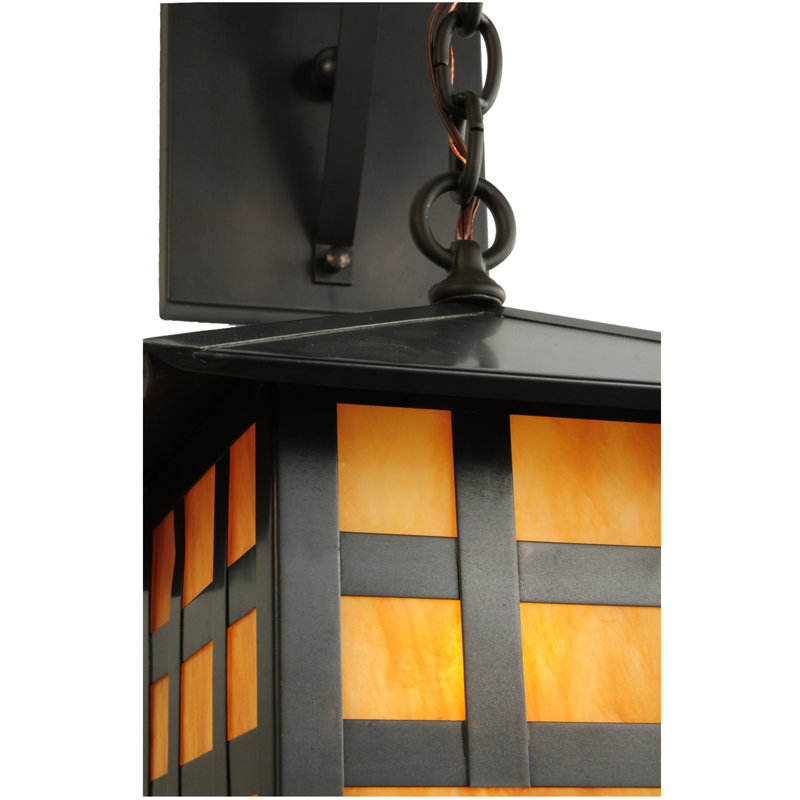 Black Mission Style Hanging Lantern Sconce