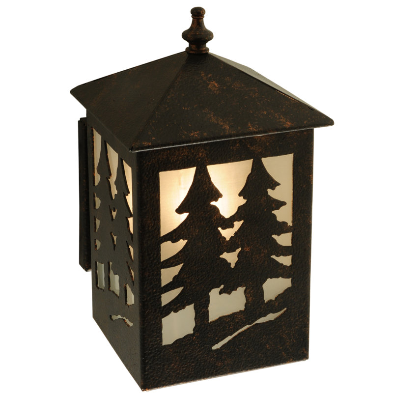 Seneca Tall Pines 1-Light Black Outdoor Wall Sconce
