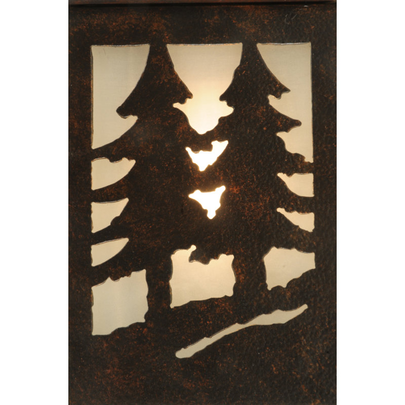 Seneca Tall Pines 1-Light Black Outdoor Wall Sconce