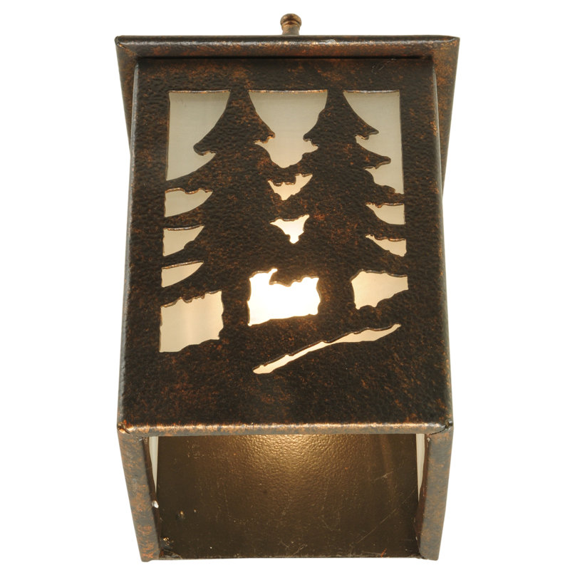 Seneca Tall Pines 1-Light Black Outdoor Wall Sconce