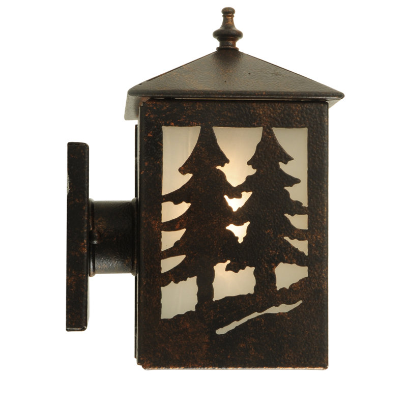 Seneca Tall Pines 1-Light Black Outdoor Wall Sconce