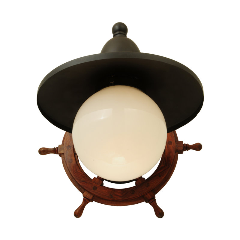 Nautical Bronze 1-Light Wall Sconce with White Energy Star