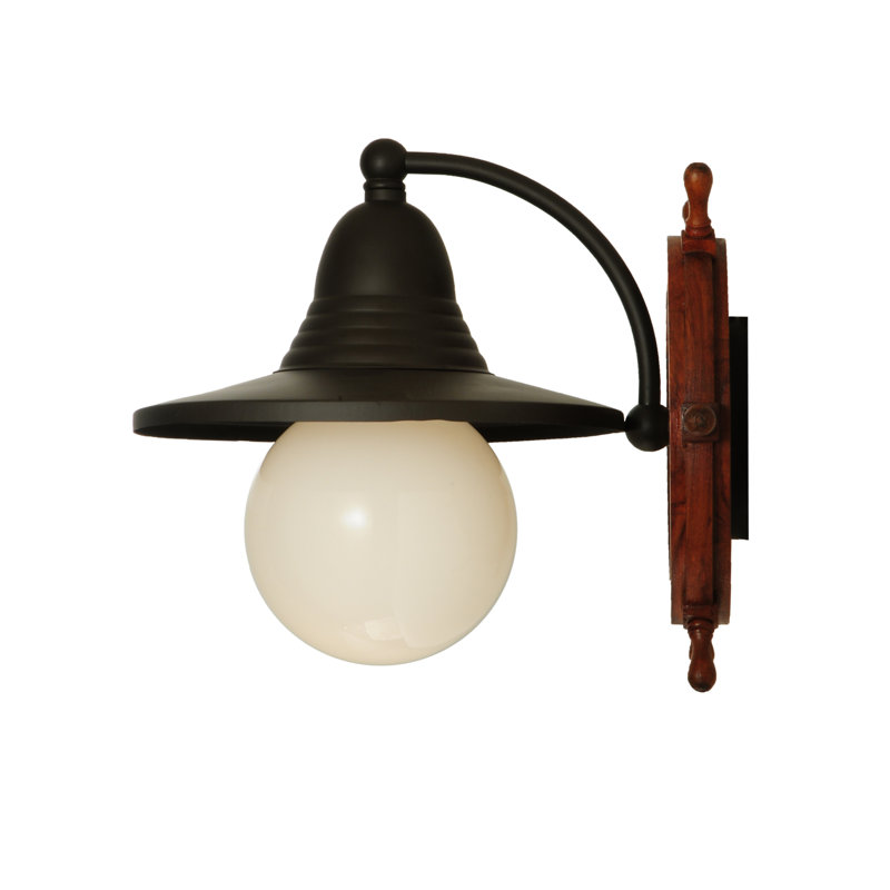 Nautical Bronze 1-Light Wall Sconce with White Energy Star