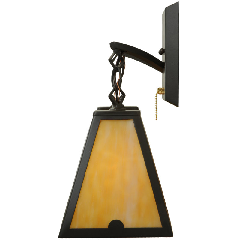 Arnage Dual-Beige Shade Wall Sconce in Timeless Bronze