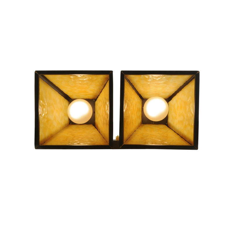 Arnage Dual-Beige Shade Wall Sconce in Timeless Bronze