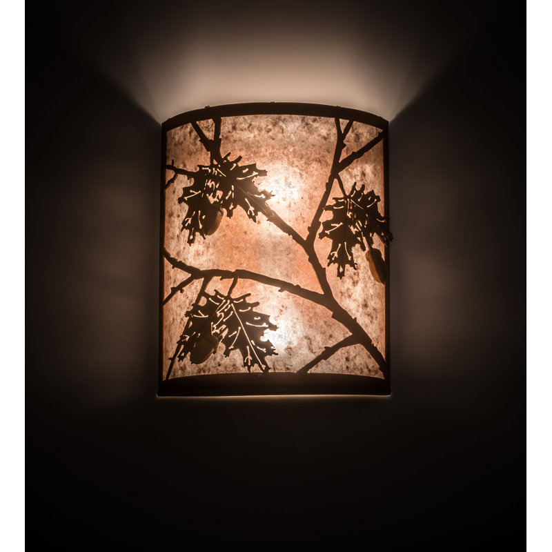 Rustic Bronze Oak Leaf and Acorn Wall Sconce