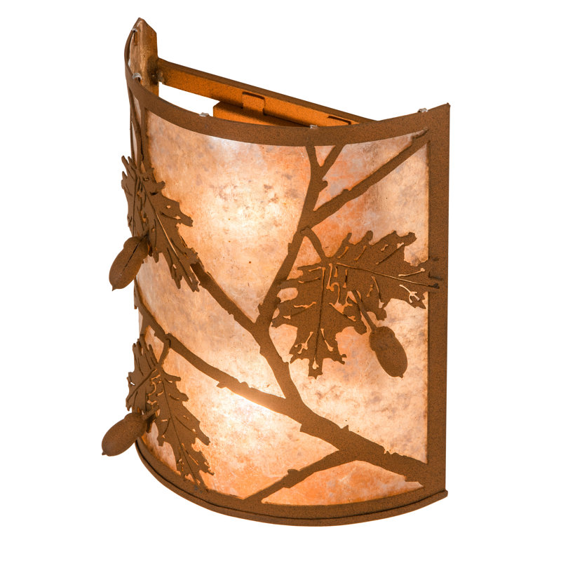 Rustic Bronze Oak Leaf and Acorn Wall Sconce