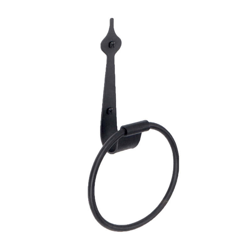 Black Iron 6'' Traditional Spear Design Towel Ring