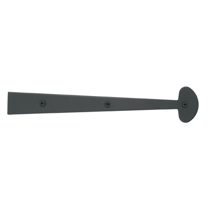 12" Matte Black Steel Decorative Bean Strap Hinge