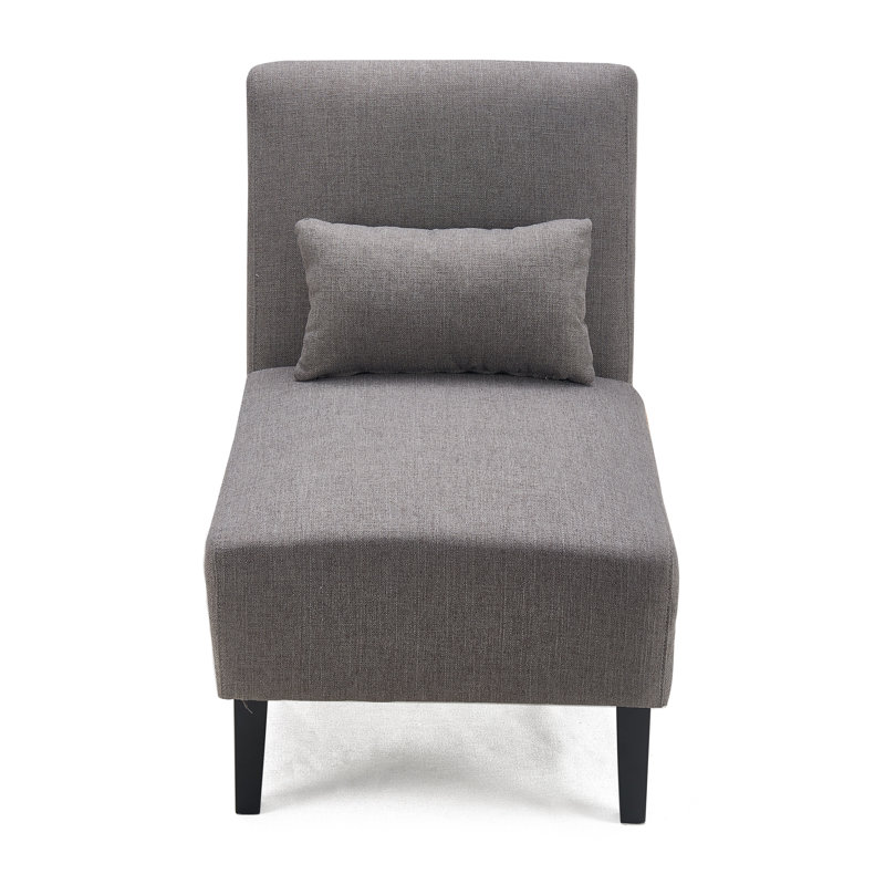 Gray Polyester Armless Slipper Accent Chair
