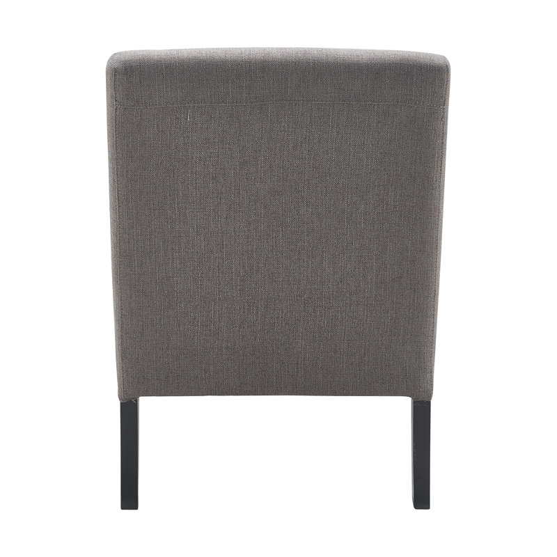 Gray Polyester Armless Slipper Accent Chair