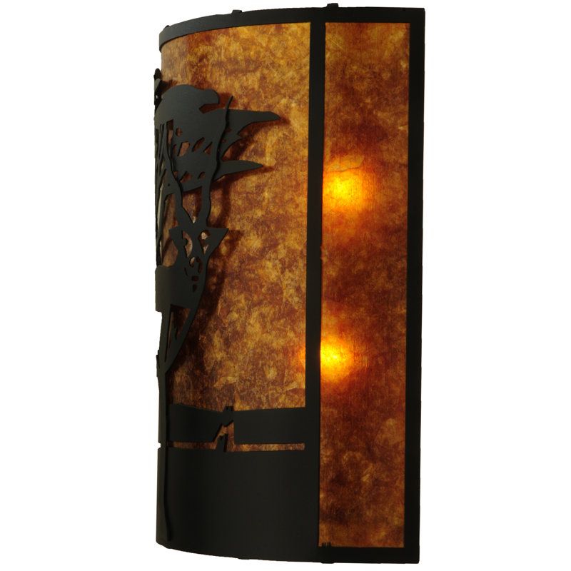 Black and Amber Mica Antelope Wall Sconce