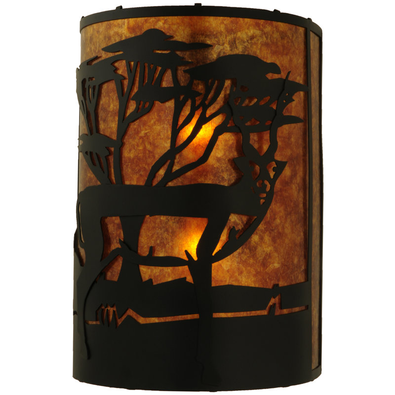 Black and Amber Mica Antelope Wall Sconce