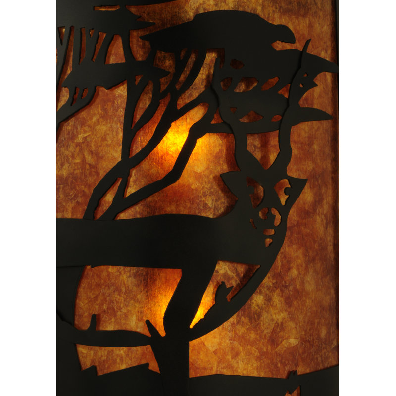 Black and Amber Mica Antelope Wall Sconce