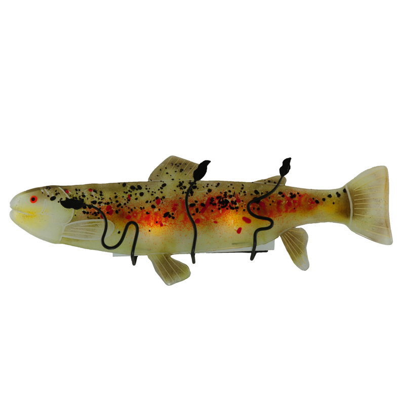 Handcrafted Glass Fish Wall Sconce with Black Accents