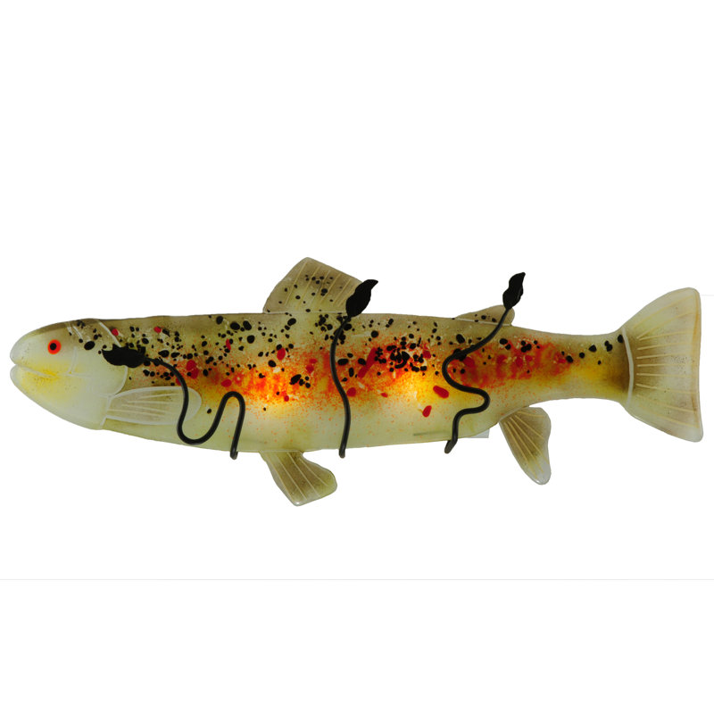 Handcrafted Glass Fish Wall Sconce with Black Accents