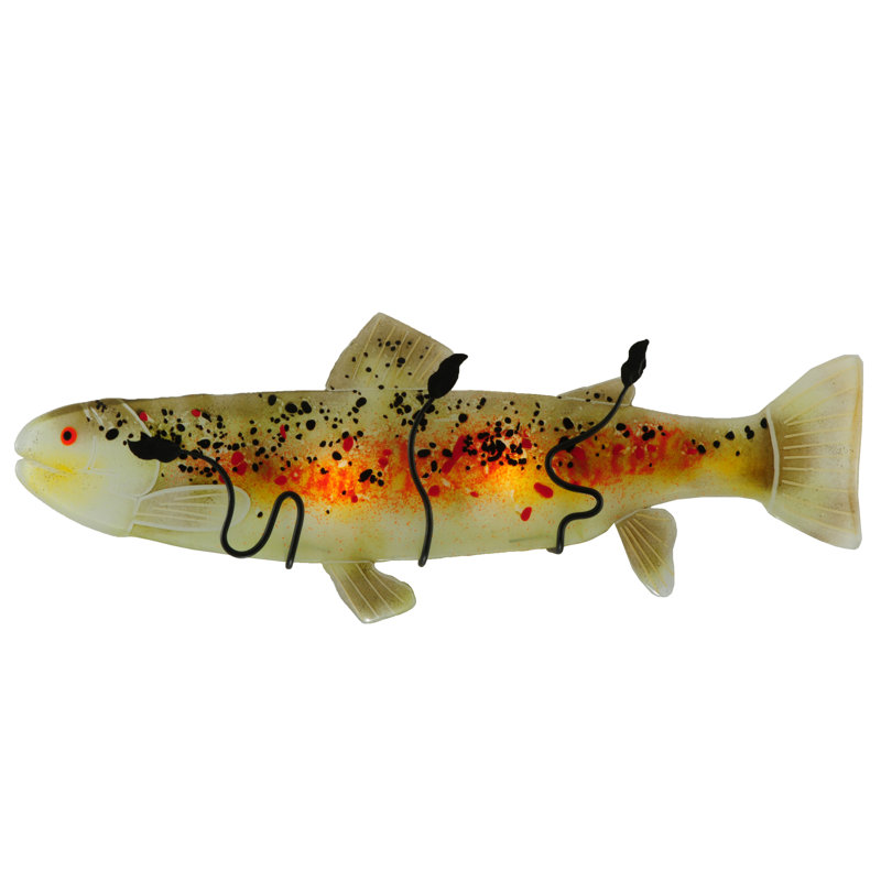 Handcrafted Glass Fish Wall Sconce with Black Accents